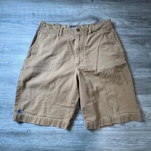 Abercrombie & Fitch Shorts Mens 33 Tan Khaki Cotton Twill Chino Relaxed Fit 10"